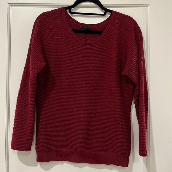 Red JCrew ribbed sweater - Picture 1 of 4